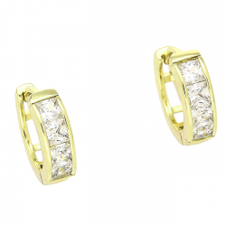 14k KOLCZYKI POZŁACANE 14/4 MM KÓŁKA Z RADIANTAMI XUPING 90212