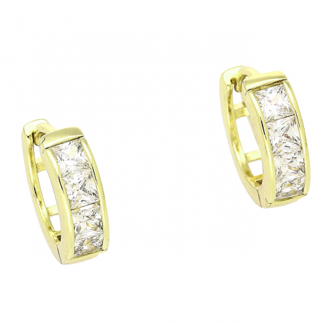 14k KOLCZYKI POZŁACANE 14/4 MM KÓŁKA Z RADIANTAMI XUPING 90212