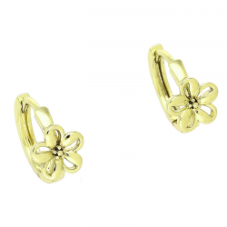 14k KOLCZYKI POZŁACANE 12/8 MM KÓŁECZKA ZŁOTY KWIATUSZEK XUPING 90216