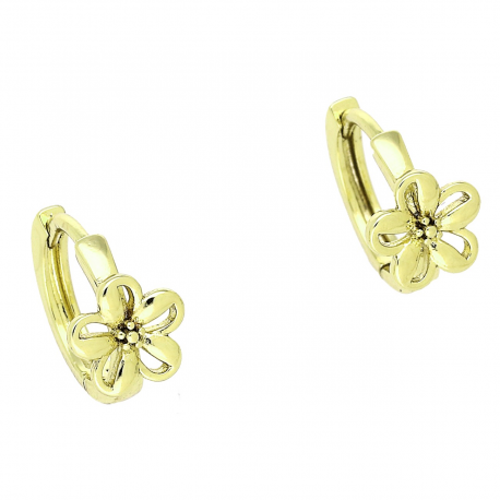 14k KOLCZYKI POZŁACANE 12/8 MM KÓŁECZKA ZŁOTY KWIATUSZEK XUPING 90216