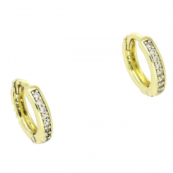 14k KOLCZYKI POZŁACANE 11/2 MM KÓŁECZKA Z BRYLANTAMI XUPING 90219