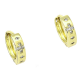 14k KOLCZYKI POZŁACANE 13/4 MM KÓŁKA Z BRYLANTAMI XUPING 90220