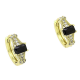14k KOLCZYKI POZŁACANE 12/6 MM KÓŁECZKA Z CZARNYM BRYLANTEM XUPING 90248