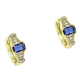 14k KOLCZYKI POZŁACANE 12/6 MM KÓŁECZKA Z SZAFIREM XUPING 90249