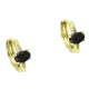 14k KOLCZYKI POZŁACANE 13/6 MM KÓŁKA Z CZARNYM BRYLANTEM XUPING 90254