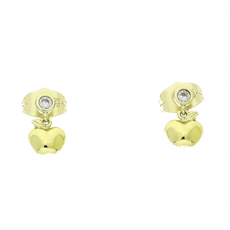 14k KOLCZYKI POZŁACANE 12/7 MM ZŁOTE JABŁUSZKO XUPING 90270