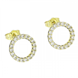 14k KOLCZYKI POZŁACANE 12 MM BRYLANTOWA KARMA XUPING 90275