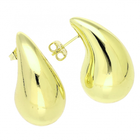 14k KOLCZYKI POZŁACANE 32/16 MM ZŁOTE ŁEZKI XUPING 90276