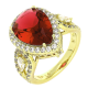 14k PIERŚCIONEK POZŁACANY 18 MM RUBIN ŁEZKA XUPING 90282