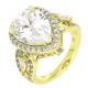 14k PIERŚCIONEK POZŁACANY 18 MM BRYLANT ŁEZKA XUPING 90284