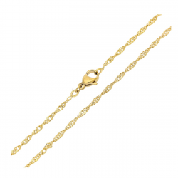 ŁAŃCUSZEK POZŁACANY 35 CM 2,1 MM SINGAPURKA XUPING 90287