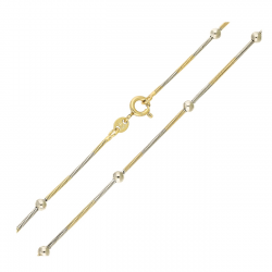 ŁAŃCUSZEK ZŁOCONY 45 CM 3 MM OGON WĘŻA KULKI XUPING 90299