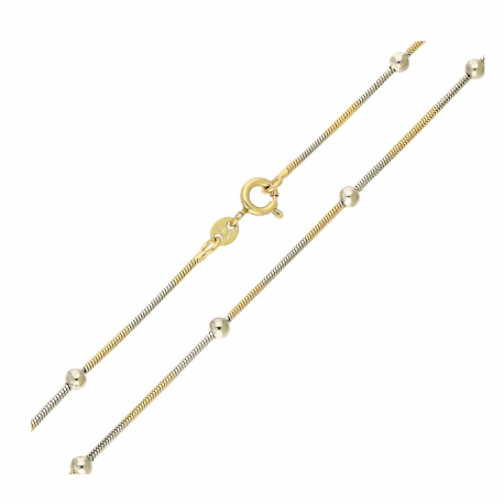 ŁAŃCUSZEK ZŁOCONY 45 CM 3 MM OGON WĘŻA KULKI XUPING 90299