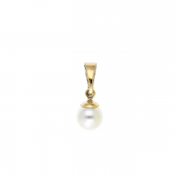ZAWIESZKA POZŁACANA 15/6 MM BIAŁA PERŁA XUPING 90348