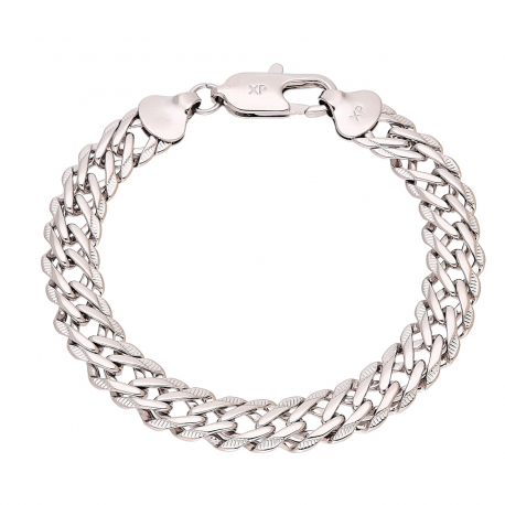 BRANSOLETKA PLATYNOWANA 19 CM 9 MM ROMBO DIAMENTOWANE XUPING 90357