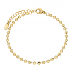 BRANSOLETKA POZŁACANA 17+3 CM 3 MM KULKI DIAMENTOWANE XUPING 90360