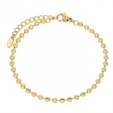 BRANSOLETKA POZŁACANA 17+3 CM 3 MM KULKI DIAMENTOWANE XUPING 90360