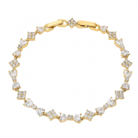 BRANSOLETKA POZŁACANA 19-17 CM 5 MM BRYLANTOWA ELEGANCJA XUPING 90377