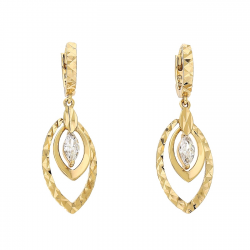 KOLCZYKI POZŁACANE 31/11 MM DIAMENTOWANE ELEGANTKI XUPING 90451