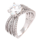 PIERŚCIONEK PLATYNOWANY 9 MM ELEGANCKI BRYLANTOWY XUPING 90530
