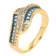 PIERŚCIONEK POZŁACANY 9 MM SZAFIROWA ELEGANCJA XUPING 90536
