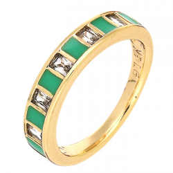 PIERŚCIONEK POZŁACANY 4 MM ELEGANCKI Z EMALIĄ XUPING 90538