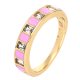 PIERŚCIONEK POZŁACANY 4 MM ELEGANCKI Z EMALIĄ XUPING 90540