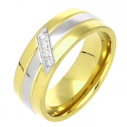 PIERŚCIONEK ZŁOCONY 7 MM S. STEEL TTM XUPING 90622