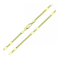 14K ŁAŃCUSZEK POZŁACANY 60 CM 3,5 MM PANCERKA PRZEKLEPKI XUPING 90633