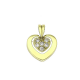 14K ZAWIESZKA POZŁACANA 18/15 MM BRYLANTOWE SERCE XUPING 90644