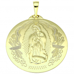 14K ZAWIESZKA POZŁACANA 65/50 MM MEDALIK XUPING 90650