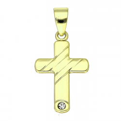 14K ZAWIESZKA POZŁACANA 36/17 MM KRZYŻYK XUPING 90659