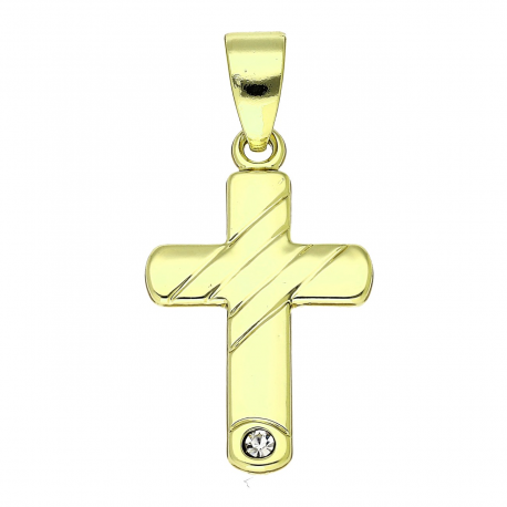 14K ZAWIESZKA POZŁACANA 36/17 MM KRZYŻYK XUPING 90659