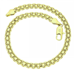 14K BRANSOLETKA POZŁACANA KOSTKA NOGI 24 CM 5 MM BISMARK XUPING 90660