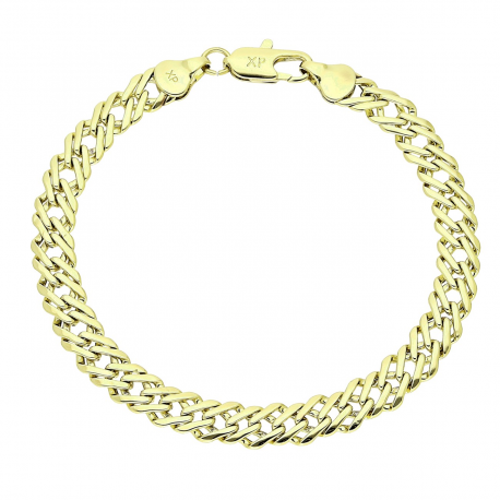 14K BRANSOLETKA POZŁACANA 18,5 CM 6,6 MM ROMBO XUPING 90665