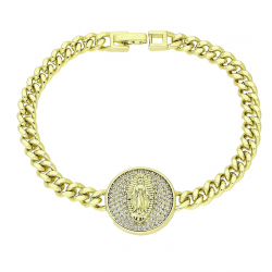 14K BRANSOLETKA POZŁACANA 19 CM 20 MM MEDALIK XUPING 90669