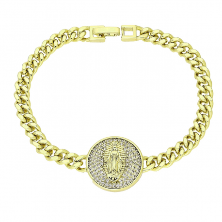 14K BRANSOLETKA POZŁACANA 19 CM 20 MM MEDALIK XUPING 90669