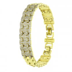 14K BRANSOLETKA POZŁACANA 18,5-16,5 CM 12 MM LUXURY XUPING 90672