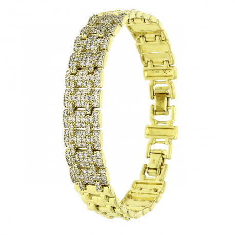 14K BRANSOLETKA POZŁACANA 18,5-16,5 CM 12 MM LUXURY XUPING 90672