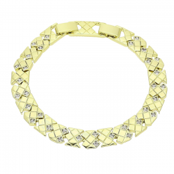 14K BRANSOLETKA POZŁACANA 19-17 CM 8 MM LUXURY XUPING 90673