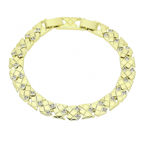 14K BRANSOLETKA POZŁACANA 19-17 CM 8 MM LUXURY XUPING 90673