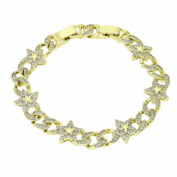 14K BRANSOLETKA POZŁACANA 19,5-17 CM 12 MM LUXURY XUPING 90675
