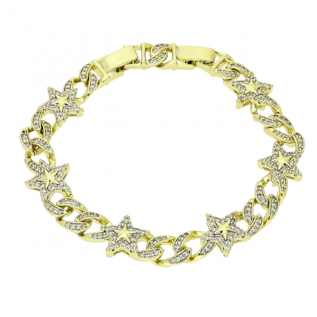 14K BRANSOLETKA POZŁACANA 19,5-17 CM 12 MM LUXURY XUPING 90675