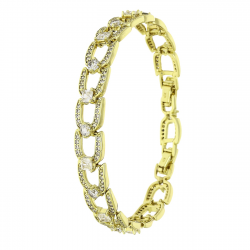 14K BRANSOLETKA POZŁACANA 19,5-17 CM 9 MM ELEGANCE XUPING 90676