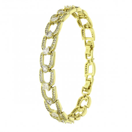 14K BRANSOLETKA POZŁACANA 19,5-17 CM 9 MM ELEGANCE XUPING 90676