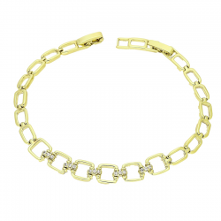 14K BRANSOLETKA POZŁACANA 19-17 CM 7 MM DELIKATNA ELEGANCJA XUPING 90677