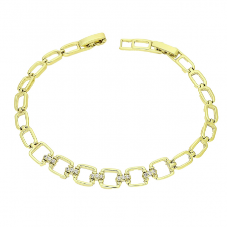 14K BRANSOLETKA POZŁACANA 19-17 CM 7 MM DELIKATNA ELEGANCJA XUPING 90677