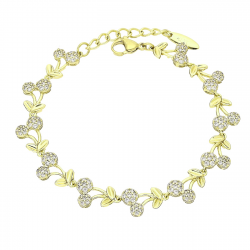 14K BRANSOLETKA POZŁACANA 17,5+3 CM 9 MM BRYLANTOWE WISIENKI XUPING 90678
