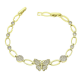14K BRANSOLETKA POZŁACANA 19-17 CM 12 MM BRYLANTOWY MOTYL XUPING 90679