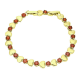 14K BRANSOLETKA POZŁACANA 18-16 CM 7 MM RZĄD SERC XUPING 90686